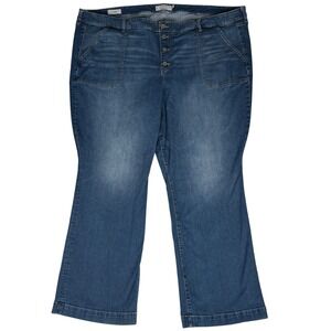 Torrid Flare Jeans 30T‎ Tall Button Fly Stretch Plus Size Denim